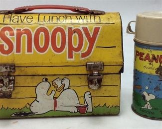 VTG METAL SNOOPY LUNCHBOX & THERMOS