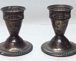 VTG. DUCHIN CREATION WEIGHTED STERLING SILVER CANDLE STANDS