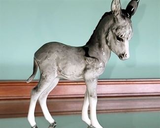 JHR Hutcehnreuter Porcelain Donkey Figurine (Germany)