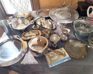 Silver plate serving pieces