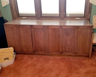 Mid-century Modern Pecan Buffet cabinet with tons of storage!