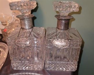 Bourbon and scotch decanters