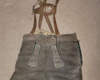 Genuine vintage lederhosen, Germany. Probably cow hide