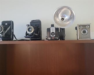 Some of the many vintage cameras