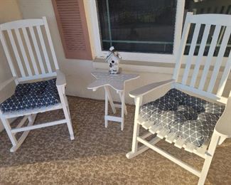 Pair of rocking chairs and a small table