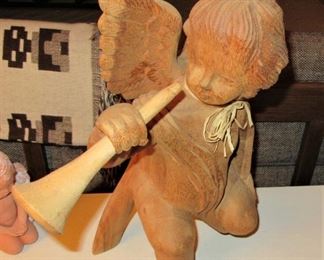 Witty wood carved angel