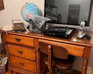 Hard Rock Maple Desk and vintage office chair