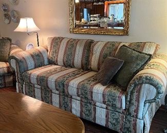 Oak coffee table and sofa