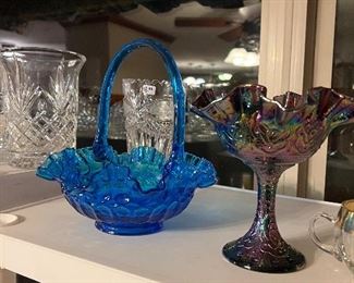 Fenton Blue Basket