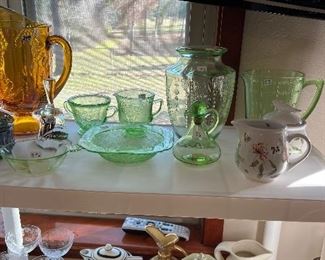 Green depression glass