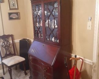 Secretary with Display Cabinet