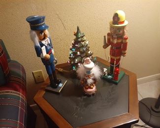 Christmas Decorations including a Ceramic Lighted Christmas Tree