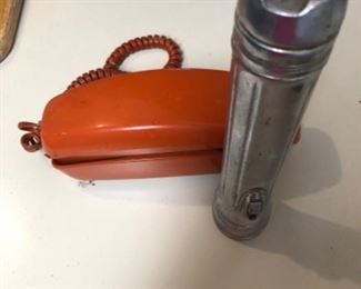 Vintage Trimline Rotary Dial Phone Orange Brick Western Electric Corded Landline Telephone