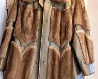 Leather Jacket with Mink Trim