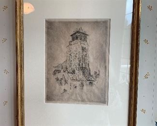 John Marin (1870-1953) St. Germain des press, Paris etching from 1906