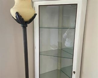 004 Metal Floor Lamp and Curio Cabinet