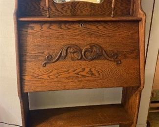 109 Antique Oak Secretary
