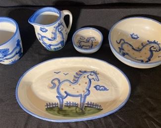 136 MA Hadley Polka Dot Horse Pottery