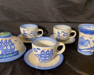 137 MA Hadley Ship Whale Pottery