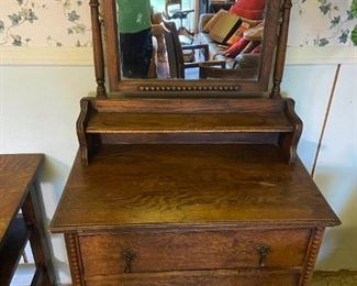 152 Small Antique Dresser With Mirror