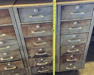 328 Vintage Metal Tool Storage Drawers