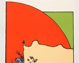 Peter Max Pop Art Serigraph Print Sage On Cliff 1974 Signed Artists Proof w Gallery Stamp