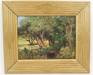 Arthur E Blackmore Original Signed Trees and Stream in Landscape Oil Painting