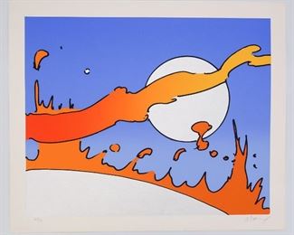 Peter Max Pop Art Serigraph Print Close to the Sun 1977 AP/5 Artist Proof on Arches w Gallery Stamp
