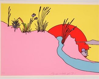 Peter Max Pop Art Serigraph Print Sunshine Peace Pink 1971 Artist Proof on Arches APIII