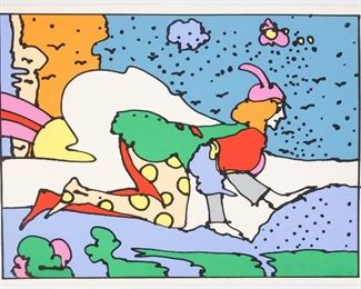 Peter Max Pop Art Serigraph Print The Playful Prince 1972 Signed Om Max on Arches