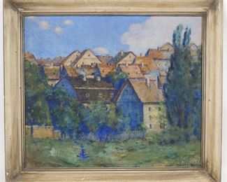 Signed Original Leopold Widliczka Painting "Yonkers Landscape"