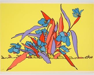 Peter Max Pop Art Screen Print Artist Proof XVII Flowers in Landscape 