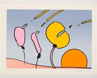 Peter Max Pop Art Serigraph Print Flowers in Sunrise AP/2 Artist Proof