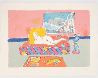 Peter Max Pop Art 1978 Serigraph Print "By The Window" Signed AP/12 on Arches