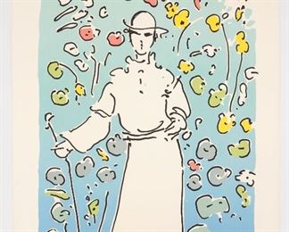 Peter Max Pop Art Serigraph Print Monk in Garden AP/V Artist Proof on Arches