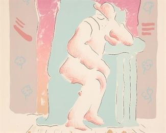 Peter Max Pop Art Serigraph Print Man in Chair 1974 AP/X Artist Proof on Arches