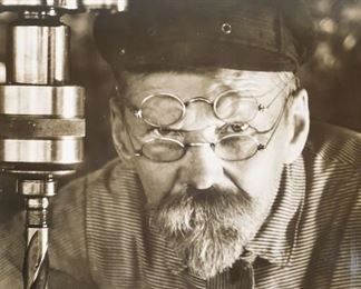 Margaret Bourke-White BW Photograph Russian Machinist from Darien, Connecticut Estate