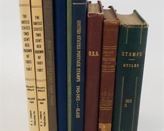 Group of 9 Antique and Vintage Philatelic Stamp Collecting Study Books