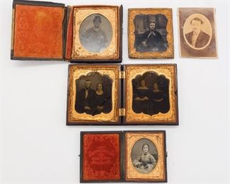 Antique Lot 3 Cased 19c Images incl Civil War Soldier Holding Revolver and More