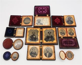 Group 10 Union Cased Portrait Images incl Toddler Missing a Shoe