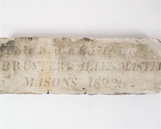 Watervliet Shaker 1822 Carved Marble Bell House Cornerstone