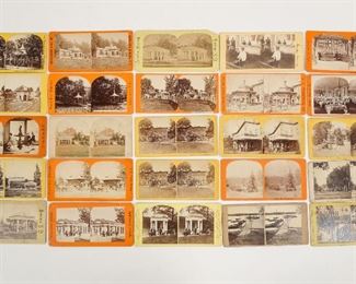Antique Lot 25 Saratoga Springs NY Real Photo Stereoviews Natural Springs incl High Rock, Empire