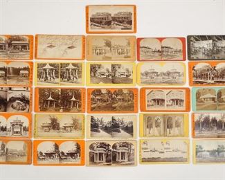 Antique Lot 26 Saratoga Springs NY Real Photo Stereoviews Natural Springs incl Hamilton, Glacier