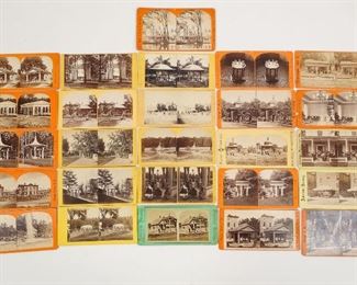 Antique Lot 26 Saratoga Springs NY Real Photo Stereoviews Natural Springs incl High Rock, Empire