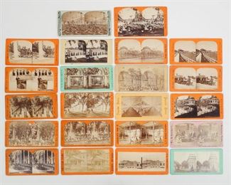 Antique Lot 22 Saratoga Springs NY Real Photo Stereoviews incl Racetrack, Railroad, US Hotel