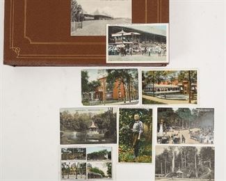 Large album of Saratoga Springs Early Postcards incl RPPC