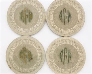 4 Saratoga Springs Kentucky Club Gambling Chips