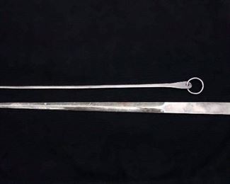 2 Victorian Meat Skewers incl James Dixon Silver Sp, Louis Ravinet and Charles Denfert 950 Silver
