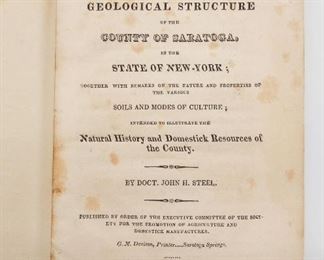 1822 Report on the Geological Structure of the County of Saratoga NY incl Soils and Modes of Culture