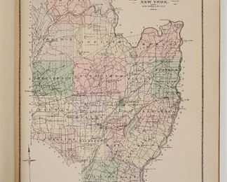 Antique Illustrated 1876 Combination Saratoga Springs and Ballston Spa Atlas J.B. Beers Publisher